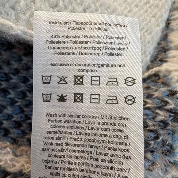 Vero Moda Floral Print Open Front Cardigan Sweater Cream Brown Blue Chunky Knit - Picture 11 of 12